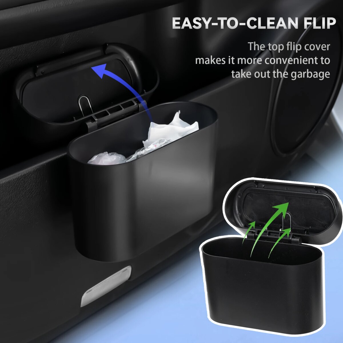 Mini Car Trash Can with Lid Hanging Waterproof Waste Rubbish Bin Garbage Basket Organizer Storage: 3 - 5 Days Free Delivery Only UK Box Auto Interior Accessories - Image 3