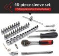 46pcs Metric Socket Set 1/4" Drive Screwdriver Set Ratchet Torx Hex Wrench Bit: 3 - 5 Days Free Delivery Only UK - Image 4