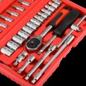 46pcs Metric Socket Set 1/4" Drive Screwdriver Set Ratchet Torx Hex Wrench Bit: 3 - 5 Days Free Delivery Only UK - Image 2
