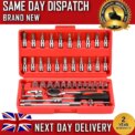 46pcs Metric Socket Set 1/4" Drive Screwdriver Set Ratchet Torx Hex Wrench Bit: 3 - 5 Days Free Delivery Only UK