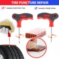 65pc Car Tire Repair Tool Kit Auto Emergency Flat Tire Puncture Plug Needle Nose Pliers Cutter Tyre Nail Tire Pressure Gauge: 3 - 5 Days Free Delivery Only UK - Image 2