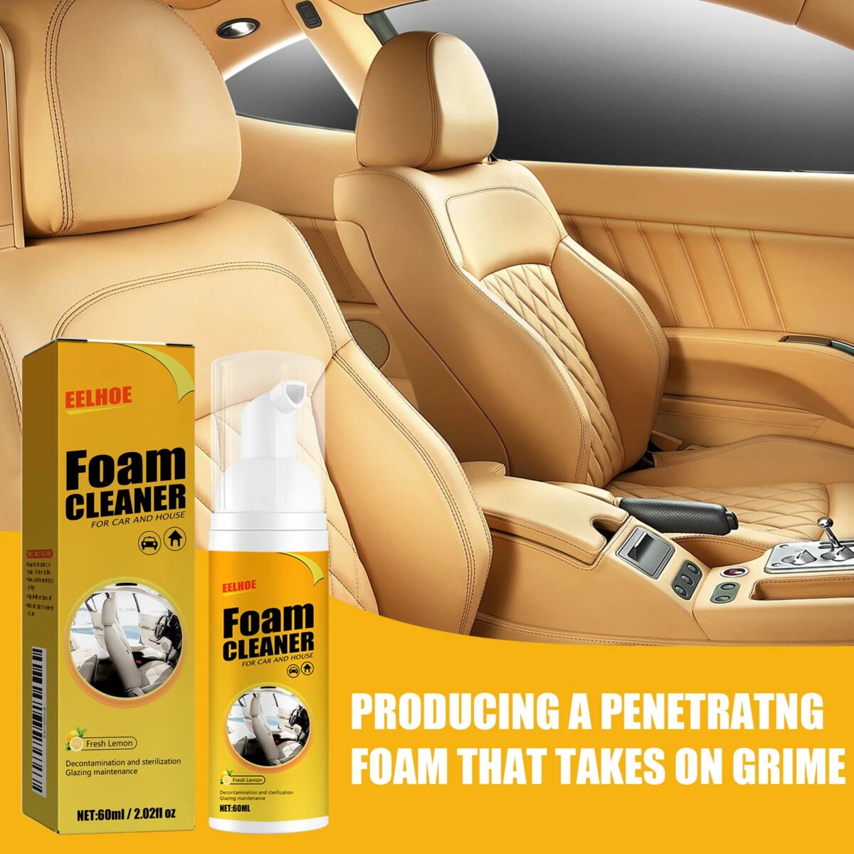 30ML Car Steering wheel foam cleaner Interior Leather Foam Cleaner Seat Clean Car Interior Strong Decontamination Automobile: 3 - 5 Days Free Delivery Only UK - Image 5