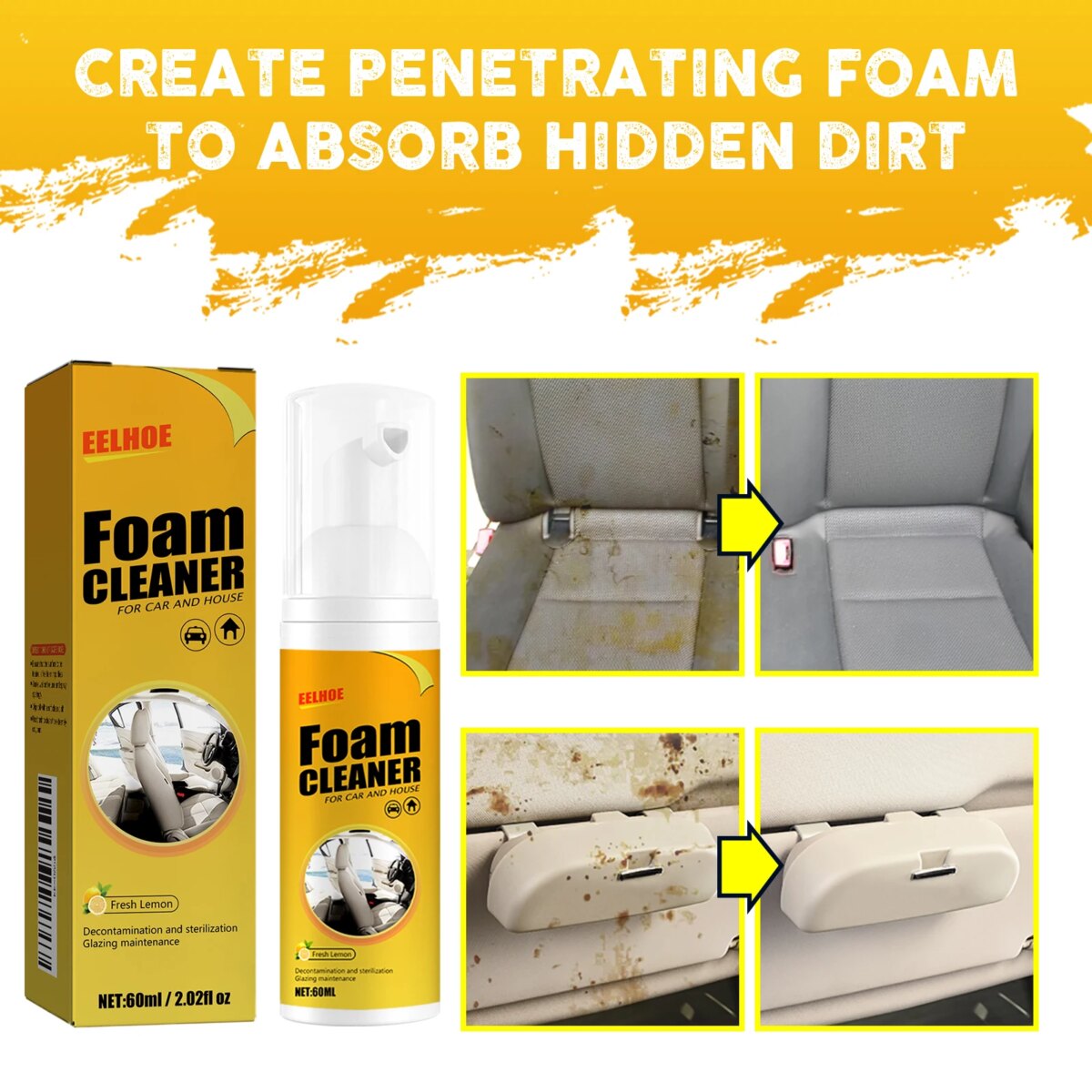 30ML Car Steering wheel foam cleaner Interior Leather Foam Cleaner Seat Clean Car Interior Strong Decontamination Automobile: 3 - 5 Days Free Delivery Only UK - Image 3