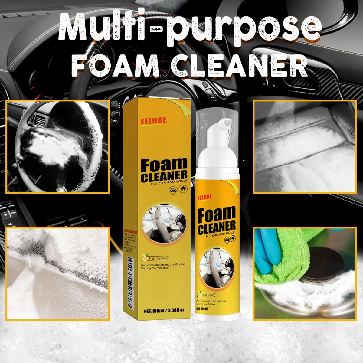 30ML Car Steering wheel foam cleaner Interior Leather Foam Cleaner Seat Clean Car Interior Strong Decontamination Automobile: 3 - 5 Days Free Delivery Only UK - Image 2