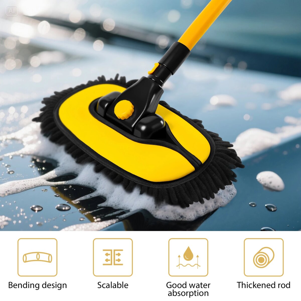 15° Arc Retractable Car Cleaning Brush, Portable Brush Set with Storage Bag for RV, Truck and Camper Cleaning: 3 - 5 Days Free Delivery Only UK - Image 3