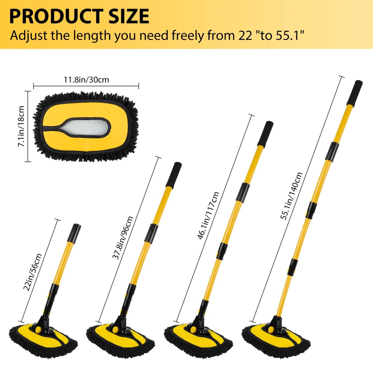 15° Arc Retractable Car Cleaning Brush, Portable Brush Set with Storage Bag for RV, Truck and Camper Cleaning: 3 - 5 Days Free Delivery Only UK - Image 6