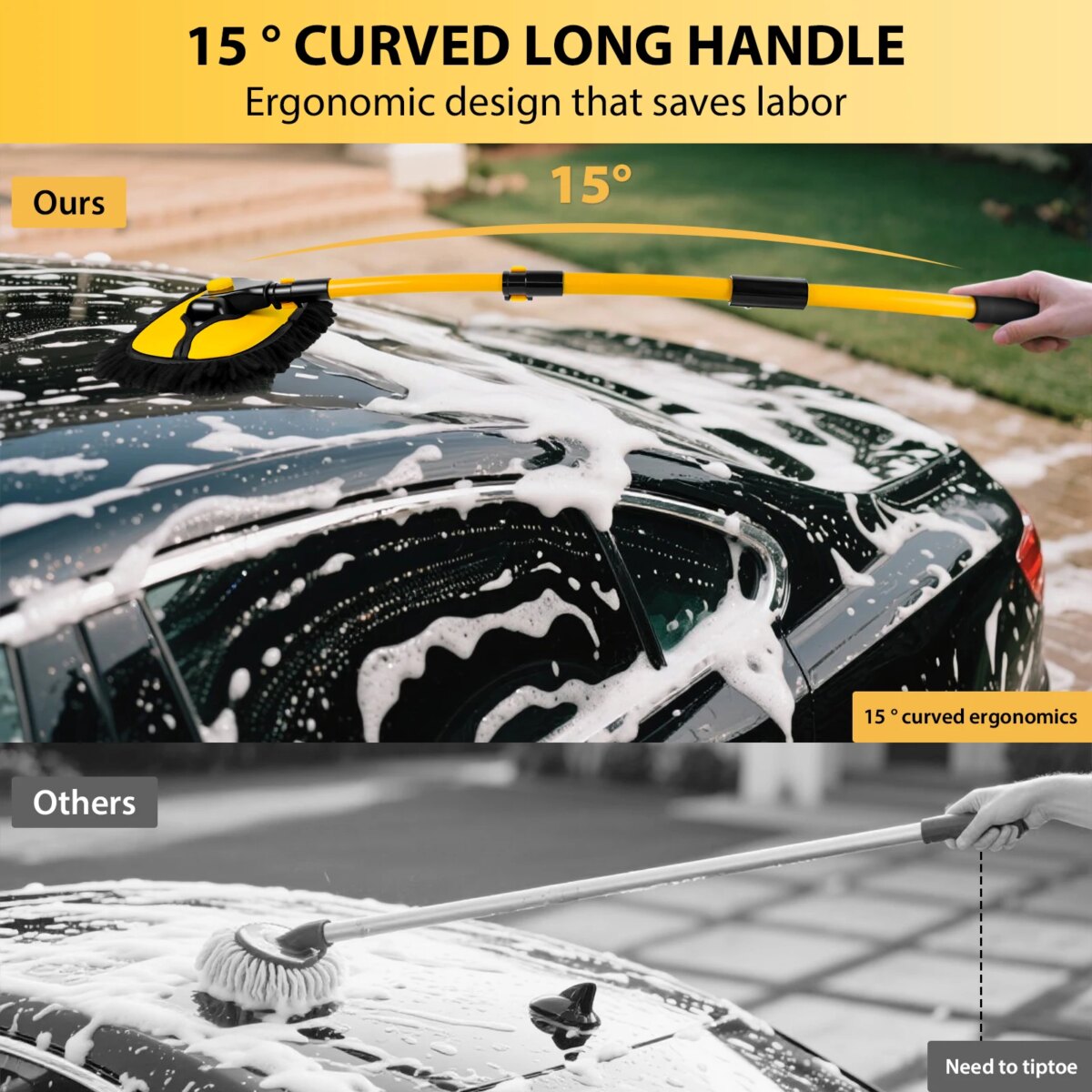 15° Arc Retractable Car Cleaning Brush, Portable Brush Set with Storage Bag for RV, Truck and Camper Cleaning: 3 - 5 Days Free Delivery Only UK - Image 2