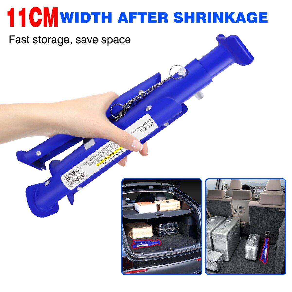BRIEFNESS 2 Pack Folding Jack Bracket 3 Ton Load Capacity, Car Repair Lifting Tool Axle Frame Safety Support Emergency Rescue: 3 - 5 Days Free Delivery Only UK - Image 5