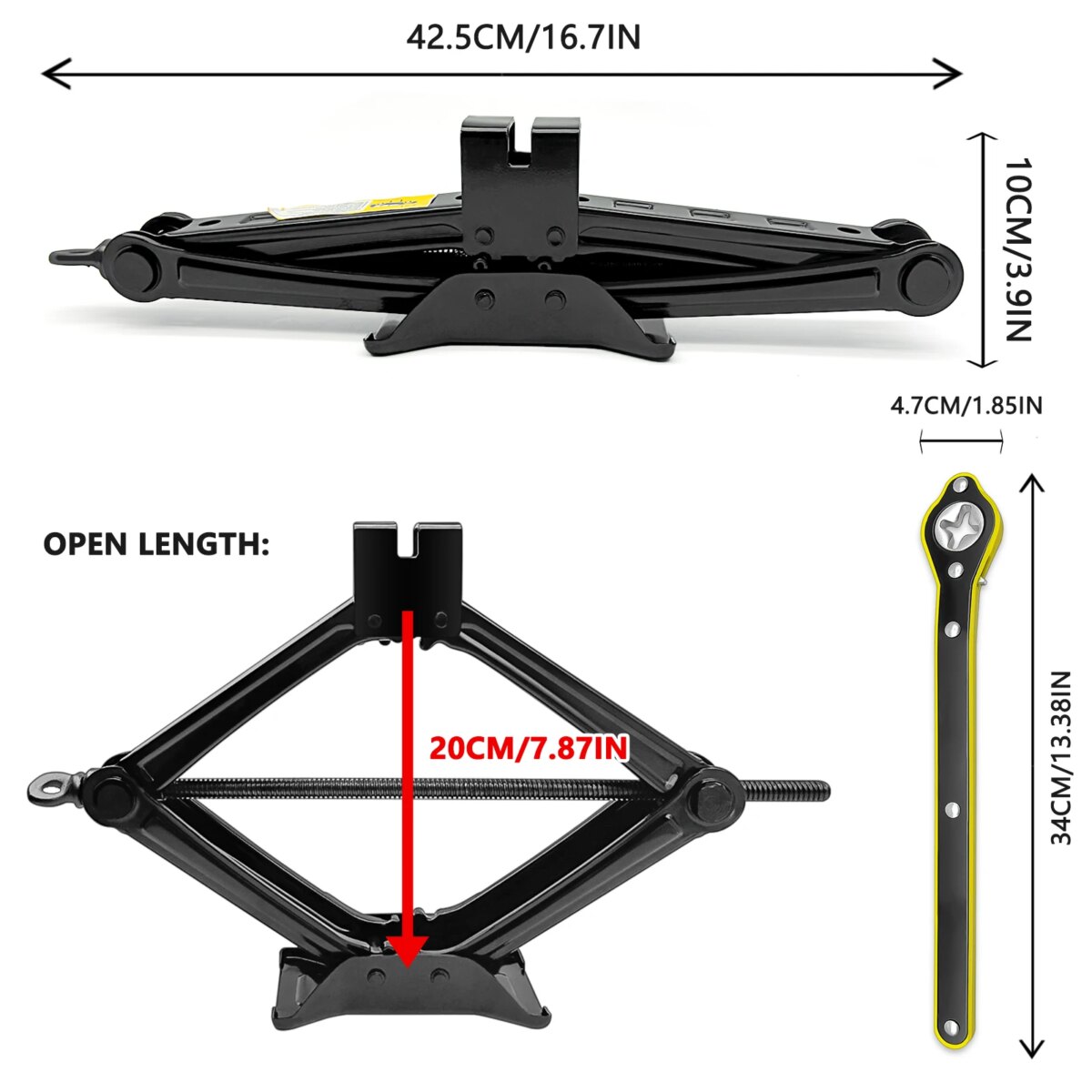 2.5 Ton Tonne Scissor Jack Car Lift Wind Up w/ Crank Speed Garage Handle Tool for Car Van SUV Garage Tool: 3 - 5 Days Free Delivery Only UK - Image 4