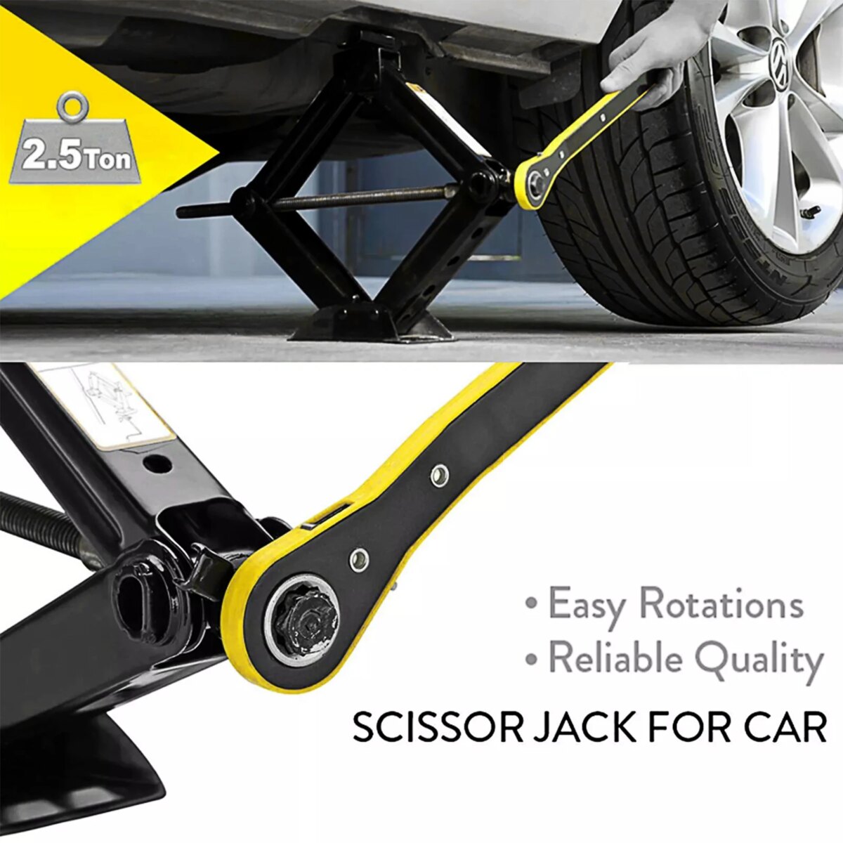 2.5 Ton Tonne Scissor Jack Car Lift Wind Up w/ Crank Speed Garage Handle Tool for Car Van SUV Garage Tool: 3 - 5 Days Free Delivery Only UK - Image 6