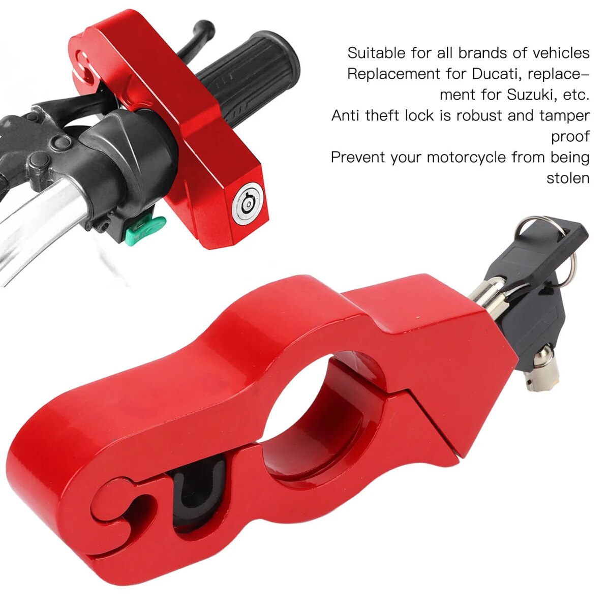 Motorcycle Handlebar Lock Tamper Resistant Weatherproof Aluminum Alloy Anti Theft Grip Lock for Scooters ATVs: 3 - 5 Days Free Delivery Only UK - Image 3