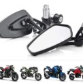 MOTORCYCLE HANDLE BAR END MIRRORS CNC ALUMINUM UNIVERSAL CAFE RACER MOTORBIKE: 3 - 5 Days Free Delivery Only UK