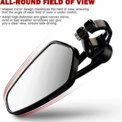 MOTORCYCLE HANDLE BAR END MIRRORS CNC ALUMINUM UNIVERSAL CAFE RACER MOTORBIKE: 3 - 5 Days Free Delivery Only UK - Image 5