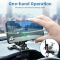 Car Mobile Phone Mount 360 Degree Rotating Rearview Mirror Navigation Bracket Dashboard Adjustable Spring Clip Cell Phone Holder: 3 - 5 Days Free Delivery Only UK - Image 2