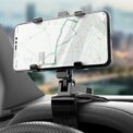 Car Mobile Phone Mount 360 Degree Rotating Rearview Mirror Navigation Bracket Dashboard Adjustable Spring Clip Cell Phone Holder: 3 - 5 Days Free Delivery Only UK