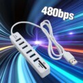 USB 6 Port Extension Hub High Speed Transmission Memory TF Splitter Adapter Plug and Play USB 2.0 for Laptop Computer PC: 3 - 5 Days Free Delivery Only UK - Image 3