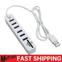 USB 6 Port Extension Hub High Speed Transmission Memory TF Splitter Adapter Plug and Play USB 2.0 for Laptop Computer PC: 3 - 5 Days Free Delivery Only UK