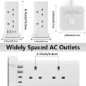 3M Tower Extension Lead with USB Slots, Hotimy 13A 8Way Extension Lead Surge Protection with 2 Type C &2 USB Ports, Home, Office: 3 - 5 Days Free Delivery Only UK - Image 2