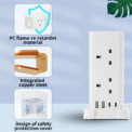 3M Tower Extension Lead with USB Slots, Hotimy 13A 8Way Extension Lead Surge Protection with 2 Type C &2 USB Ports, Home, Office: 3 - 5 Days Free Delivery Only UK - Image 4