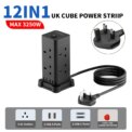 3M Tower Extension Lead with USB Slots, Hotimy 13A 8Way Extension Lead Surge Protection with 2 Type C &2 USB Ports, Home, Office: 3 - 5 Days Free Delivery Only UK - Image 3