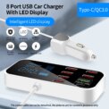 A9S+ 8 Port Car Charger with LED Display Type-C QC3.0 Quick Charging Intelligent Portable Safe Vehicle Charger Station: 3 - 5 Days Free Delivery Only UK - Image 6