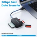 USB 3.0 Type C 4 in 1 Card Reader 5Gbps Memory Smart Card Reader SD TF CF MS Compact Flash Card Adapter 20cm Cable for Laptop: 3 - 5 Days Free Delivery Only UK - Image 2
