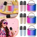 Mini Karaoke Machine Portable Bluetooth-Speaker Wireless Microphones Kids Gift 3 - 5 Days Free Delivery Only UK