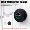 Portable Wireless Bluetooth Speaker Waterproof Suction For Shower Bathroom Black 3 - 5 Days Free Delivery Only UK - Image 2