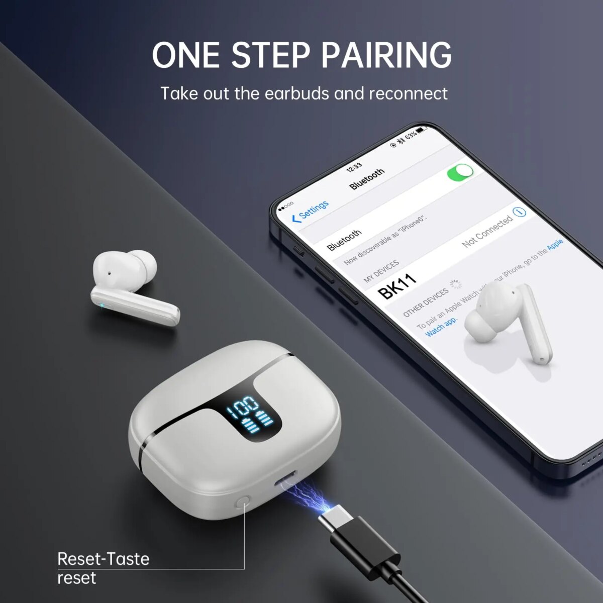 Bluetooth 5.3 Earbuds 40H Playtime, Hi-Fi Sound w/ENC Mic, IPX7 Waterproof, Comfort Fit Wireless Earphones for iOS Android 3 - 5 Days Free Delivery Only UK - Image 6