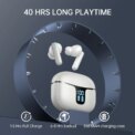 Bluetooth 5.3 Earbuds 40H Playtime, Hi-Fi Sound w/ENC Mic, IPX7 Waterproof, Comfort Fit Wireless Earphones for iOS Android 3 - 5 Days Free Delivery Only UK