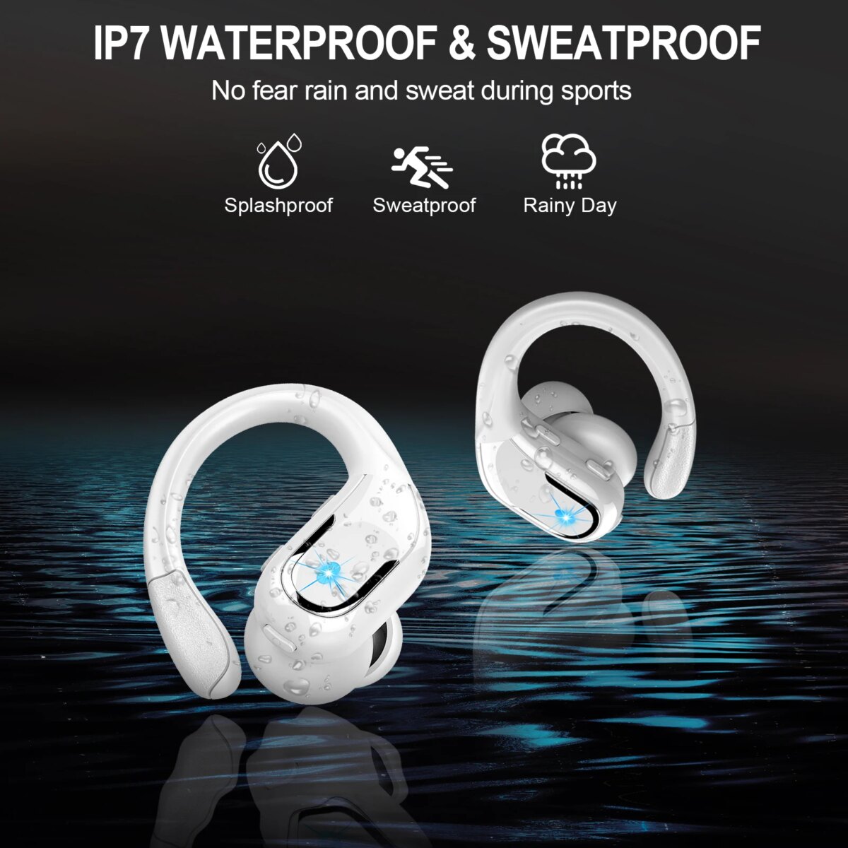 Wireless Earbuds, Bluetooth 5.3 Headphones Sport, Bluetooth Earbuds with ENC Noise Canceling Mic, Bass Stereo Wireless Earphone 3 - 5 Days Free Delivery Only UK - Image 6