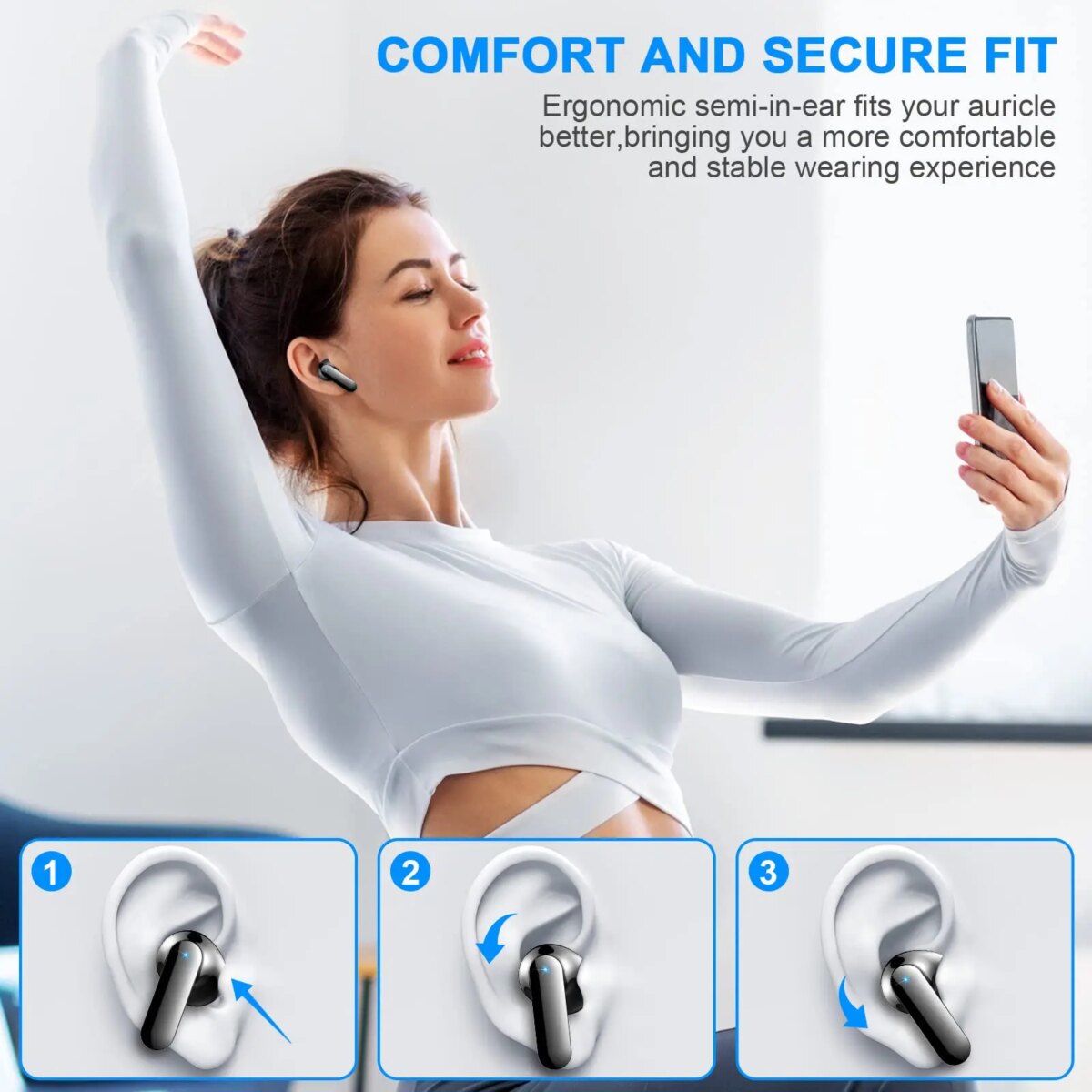 Wireless Earbuds, Bluetooth 5.3 Headphones Built in Noise Cancelling Mic, 36H Playtime LED Display Wireless Earphones. 3 - 5 Days Free Delivery Only UK - Image 5
