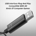 USB Gaming Headset With Microphone Wired Headphones Noise Cancelling PET Diaphragm 2.5m USB Cable for PC Computer PS4 PS5 3 - 5 Days Free Delivery Only UK - Image 5