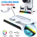 For PS5 Slim Stand Cooling Station With RGB Light Cooling Fan Dual Controllers Charger For PS5 Slim Console Digital&Disc Edition: 3 - 5 Days Free Delivery Only UK