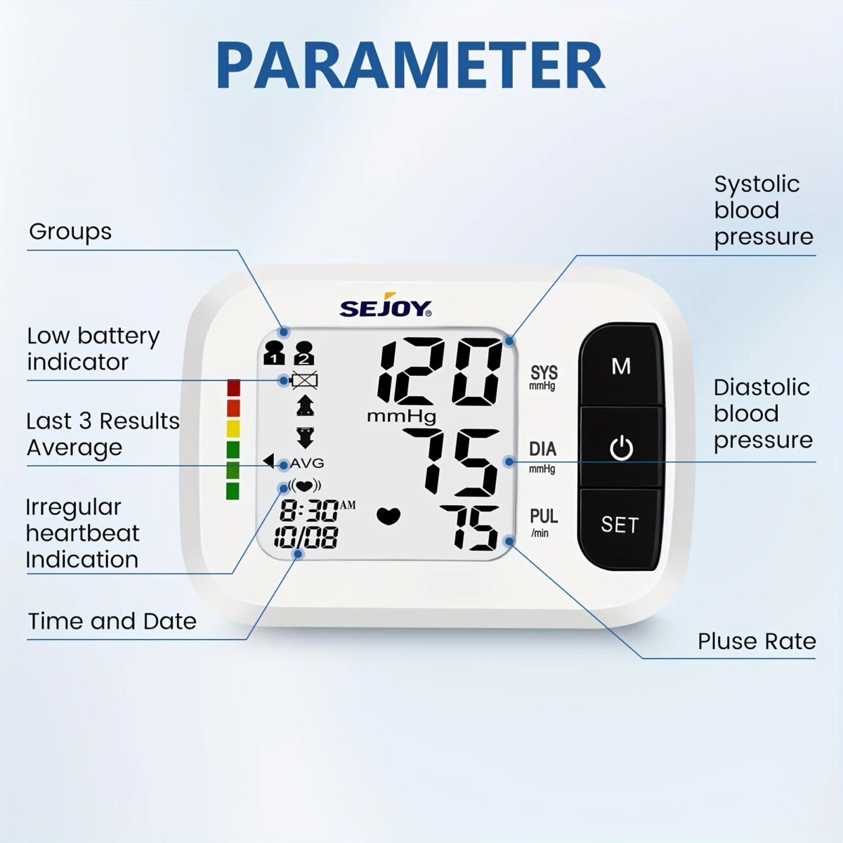 Sejoy Accurate Wrist Blood Pressure Monitor For Home Use Automatic Digital Blood Pressure Device With Large LCD Display: 3 - 5 Days Free Delivery Only UK - Image 3