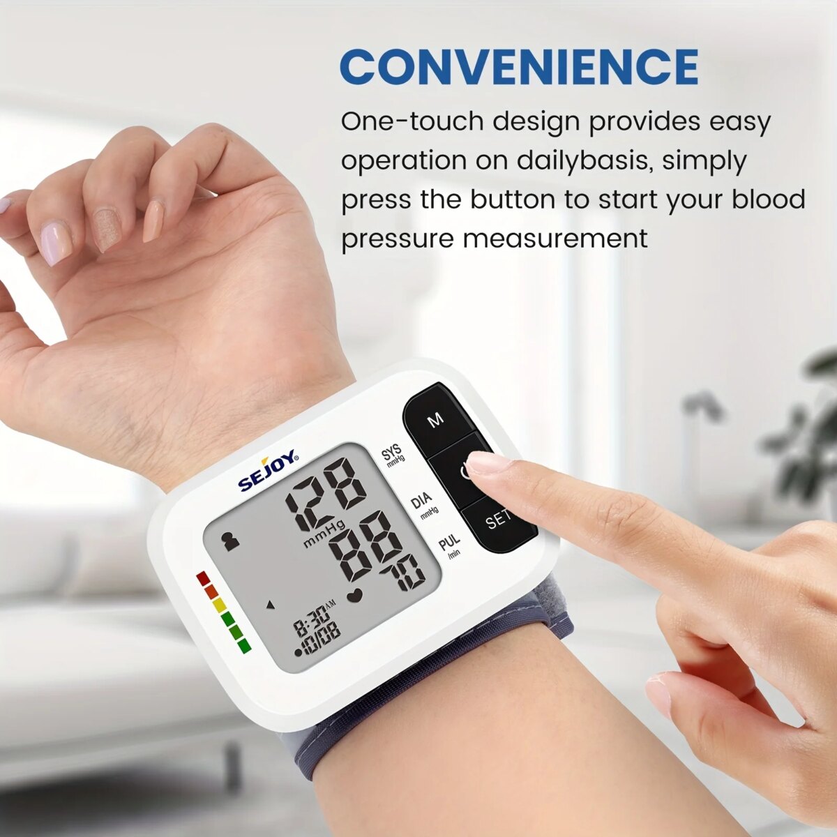 Sejoy Accurate Wrist Blood Pressure Monitor For Home Use Automatic Digital Blood Pressure Device With Large LCD Display: 3 - 5 Days Free Delivery Only UK - Image 1
