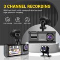 3 Channel 1080P Dash Cam 32 GB Front/Rear/Inside 3 Lens Recording IR Night Vision Loop Recording 2" IPS Screen Wide Angle Car DVRs: 3 - 5 Days Free Delivery Only UK