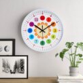 Voltsify 12-inch Brightly Coloured Dual-Scale Battery Operated Wall Clock: 3 - 5 Days Free Delivery Only UK