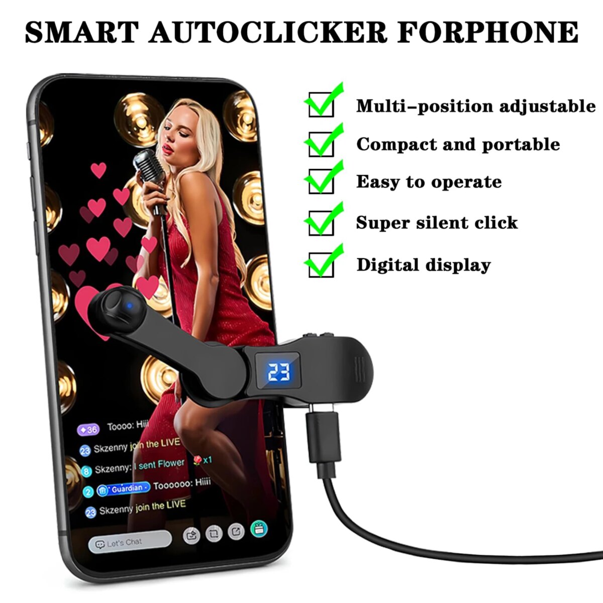 Automatic Screen Clicker Electric Auto Page Turner for Kindle Paperwhite BT5.3 Remote Control Camera Finger Clicking Device: 3 - 5 Days Free Delivery Only UK - Image 4
