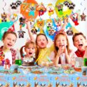 Puppy Birthday Party Supplies for Kids,97pcs Birthday Party Supplies&Tableware Set Dog Party Plates Cups Napkins Banner Balloon: 3 - 5 Days Free Delivery Only UK - Image 4