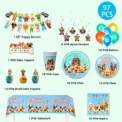 Puppy Birthday Party Supplies for Kids,97pcs Birthday Party Supplies&Tableware Set Dog Party Plates Cups Napkins Banner Balloon: 3 - 5 Days Free Delivery Only UK - Image 6