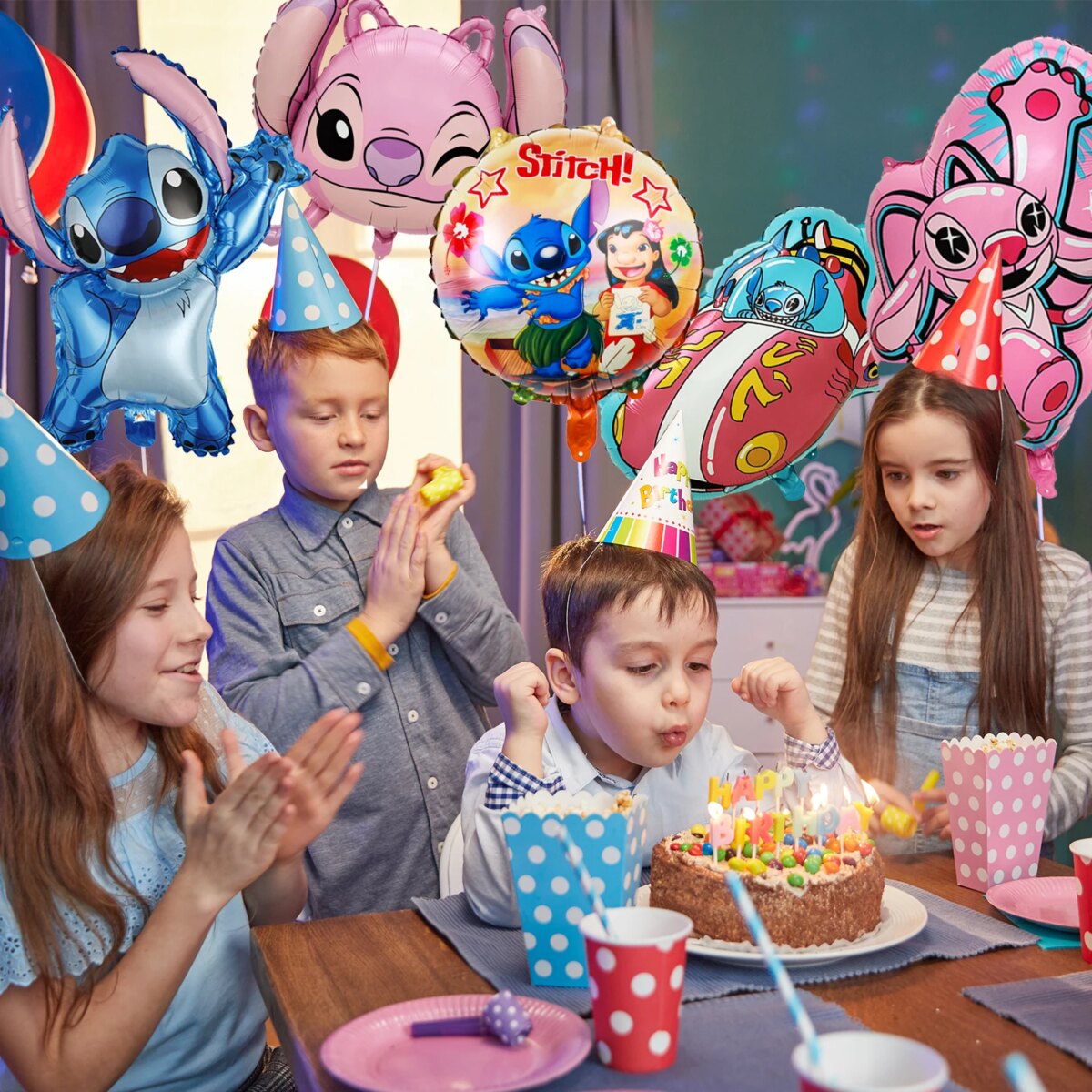 Stitch Party Decorations,8pcs Stitch Party Foil Balloons-Stitch Foil Balloons&Lilo Angel Foil Balloons for Stitch Party: 3 - 5 Days Free Delivery Only UK - Image 5
