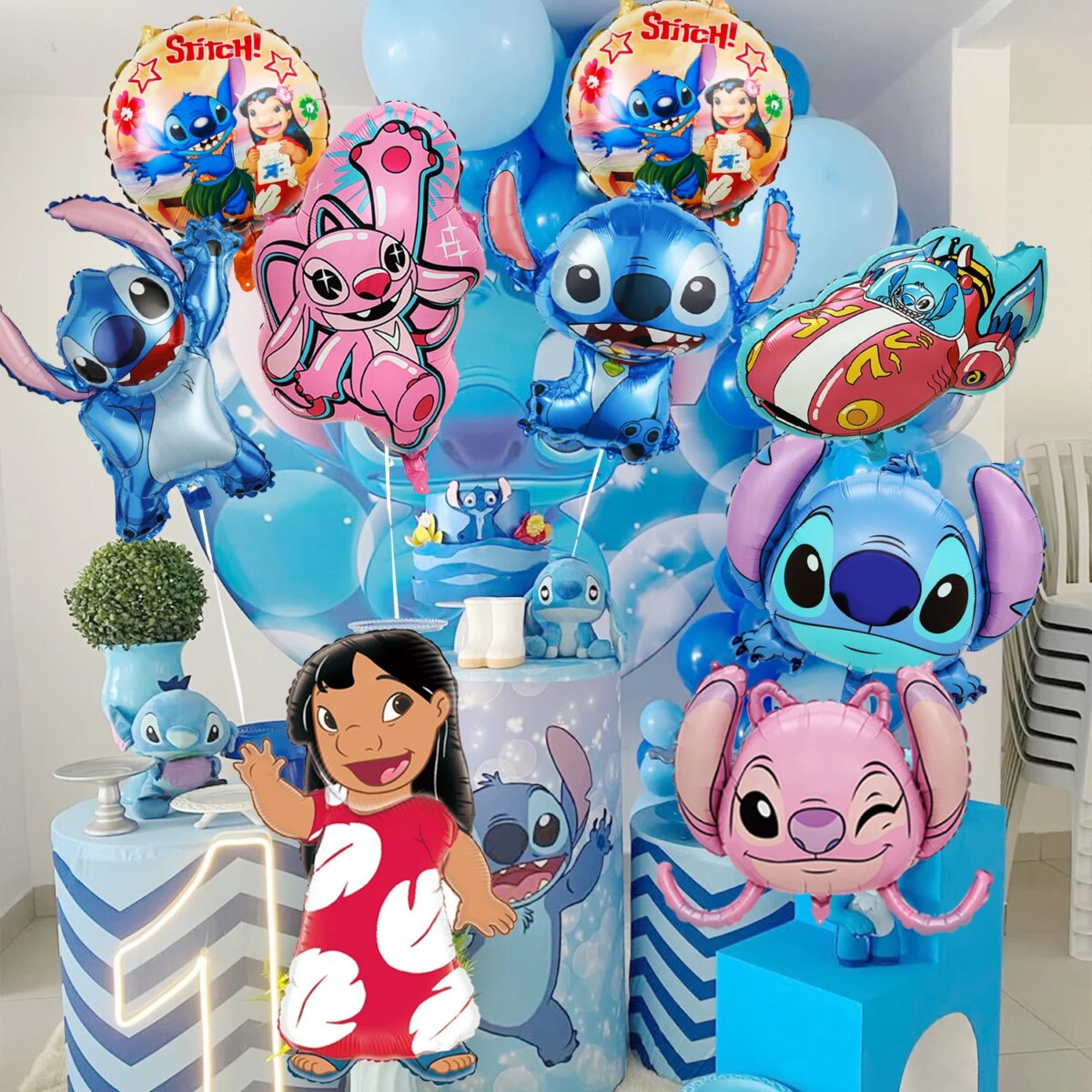 Stitch Party Decorations,8pcs Stitch Party Foil Balloons-Stitch Foil Balloons&Lilo Angel Foil Balloons for Stitch Party: 3 - 5 Days Free Delivery Only UK - Image 3