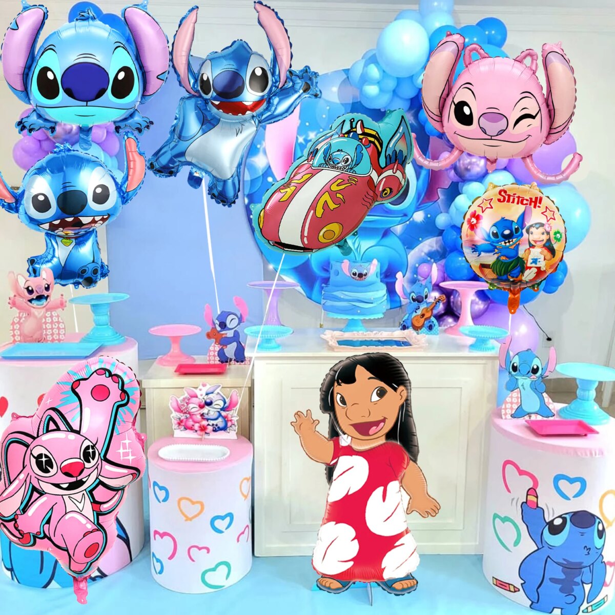 Stitch Party Decorations,8pcs Stitch Party Foil Balloons-Stitch Foil Balloons&Lilo Angel Foil Balloons for Stitch Party: 3 - 5 Days Free Delivery Only UK - Image 4