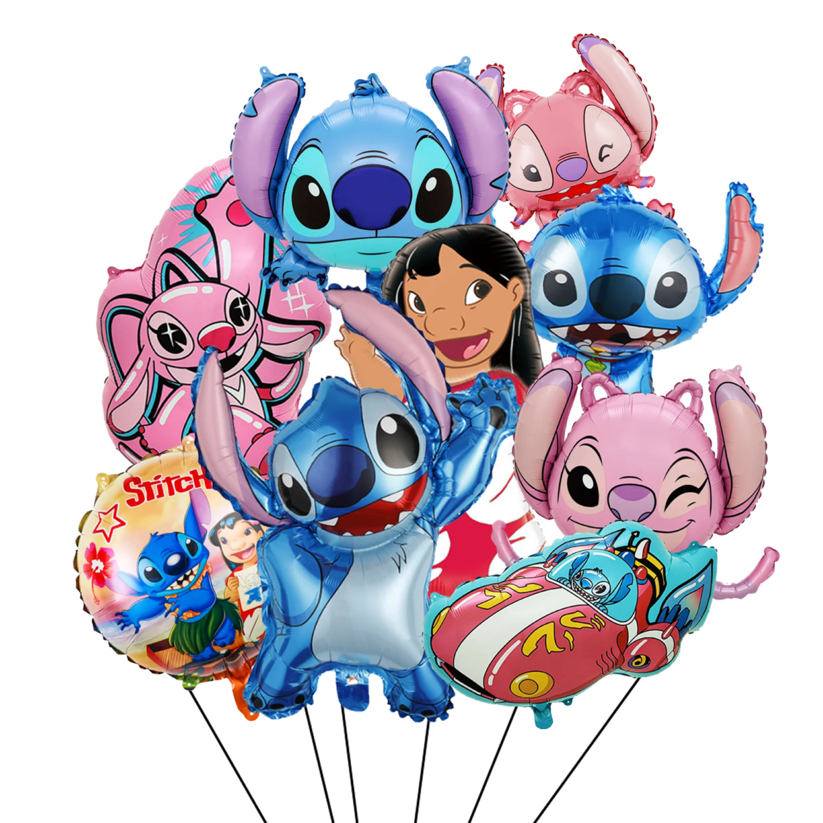 Stitch Party Decorations,8pcs Stitch Party Foil Balloons-Stitch Foil Balloons&Lilo Angel Foil Balloons for Stitch Party: 3 - 5 Days Free Delivery Only UK - Image 1