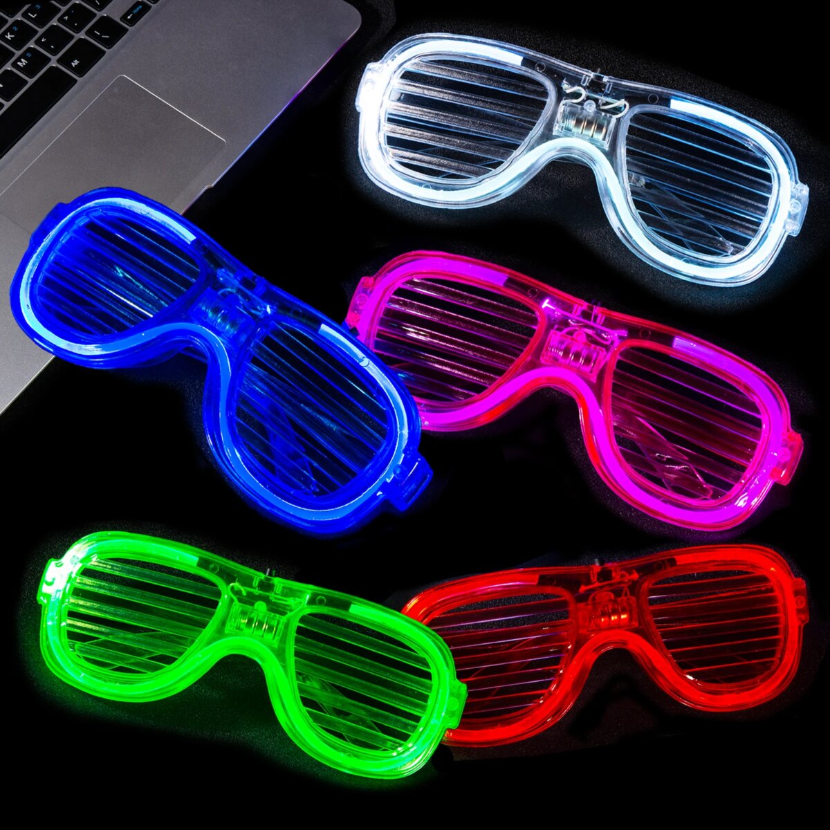 12 PCS LED Light Up Glasses Bulk 5 Colors Glow Glasses Glow in The Dark Party Supplies Neon Party Favors for Wedding Birthday: 3 - 5 Days Free Delivery Only UK - Image 5