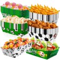 Soccer Birthday Serving Tray, 36pcs Soccer Paper Trays/Soccer Snack Tray/Soccer Party Food Trays, Soccer Party Nachos Food Boats: 3 - 5 Days Free Delivery Only UK