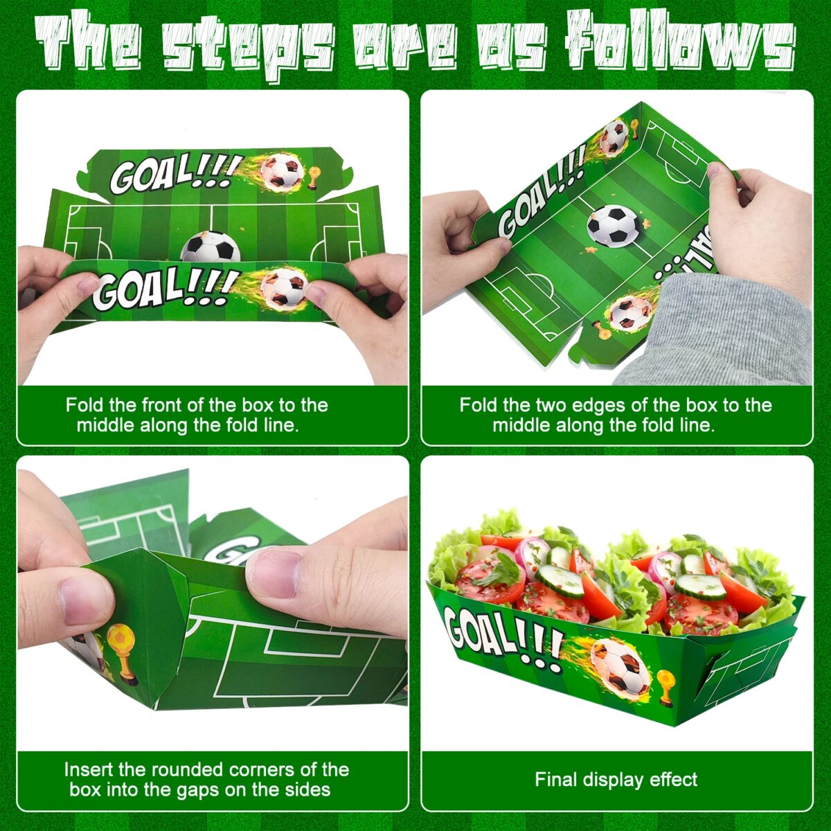 Soccer Birthday Serving Tray, 36pcs Soccer Paper Trays/Soccer Snack Tray/Soccer Party Food Trays, Soccer Party Nachos Food Boats: 3 - 5 Days Free Delivery Only UK - Image 4