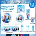 Elsa Birthday Party Supplies, 144pcs Frozen Party Decorations&Tableware-Plates Napkins Banner etc Frozen Birthday Party Supplies: 3 - 5 Days Free Delivery Only UK - Image 6