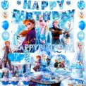 Disney Frozen Party Supplies,172pcs Frozen Party Decorations&Tableware-Banner Balloons Plates etc Frozen Birthday Party Supplies: 3 - 5 Days Free Delivery Only UK